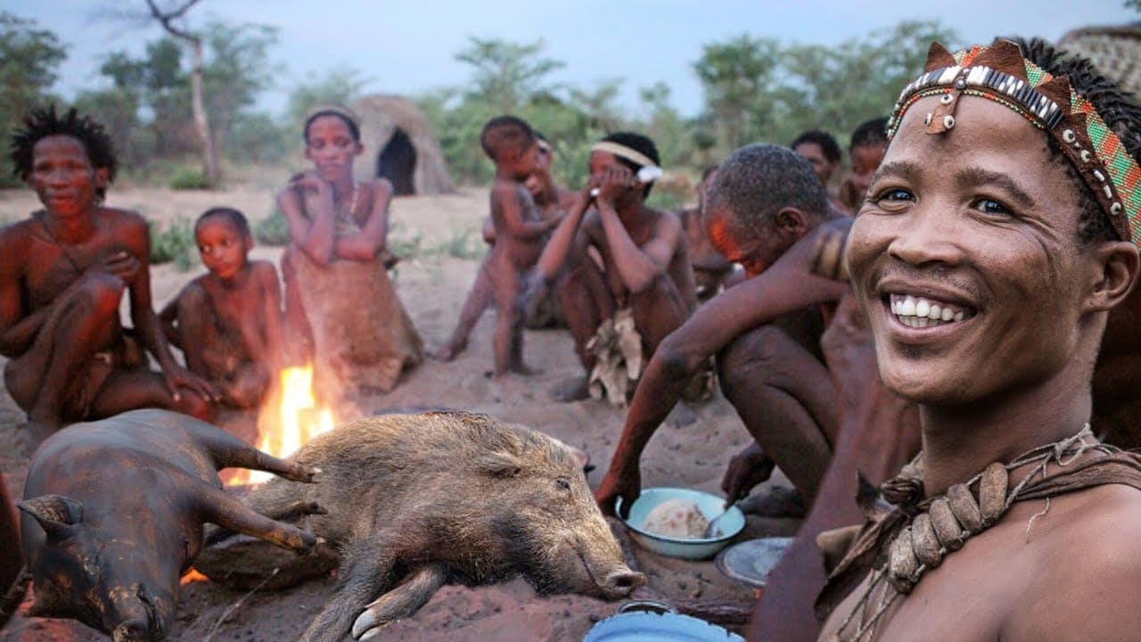 Hadzabe community around the fire